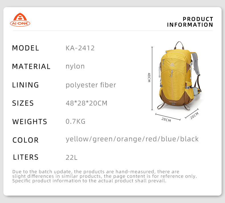 hot selling 22l vintage sports rucksack portable external frame backpack for mountain climbing trekking hiking camping