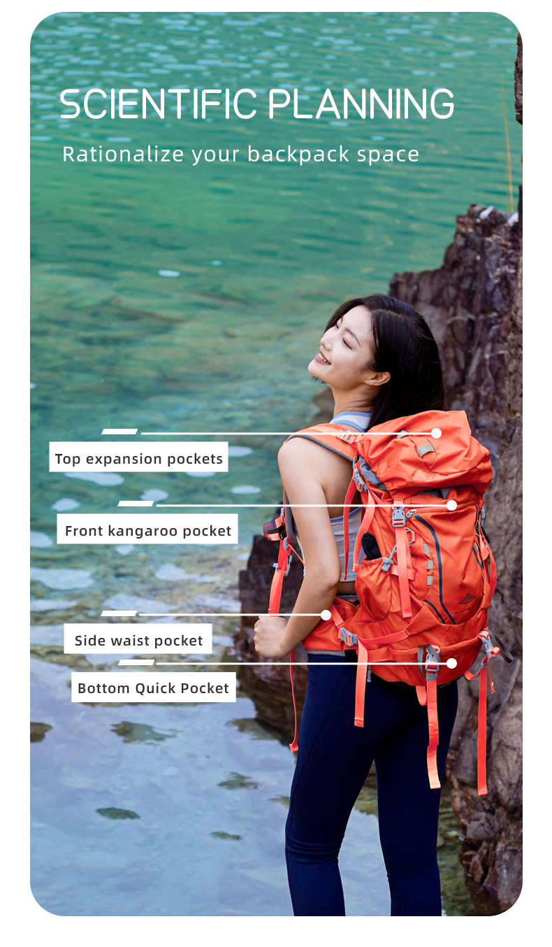 fashion hiking backpack design external frame backpack women men rucksack brand outdoor travelling hiking camping backpack 40l