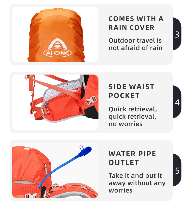 fashion hiking backpack design external frame backpack women men rucksack brand outdoor travelling hiking camping backpack 40l