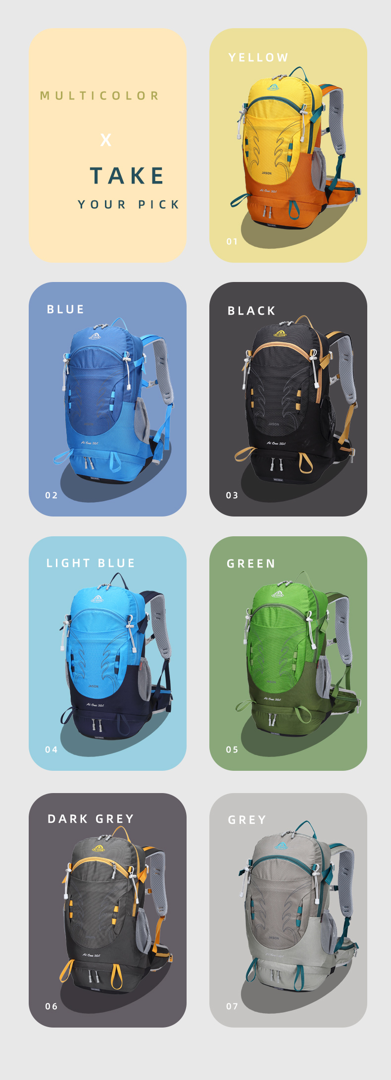top seller 2023 customized 30l waterproof outdoor backpack for camping trekking hiking travel