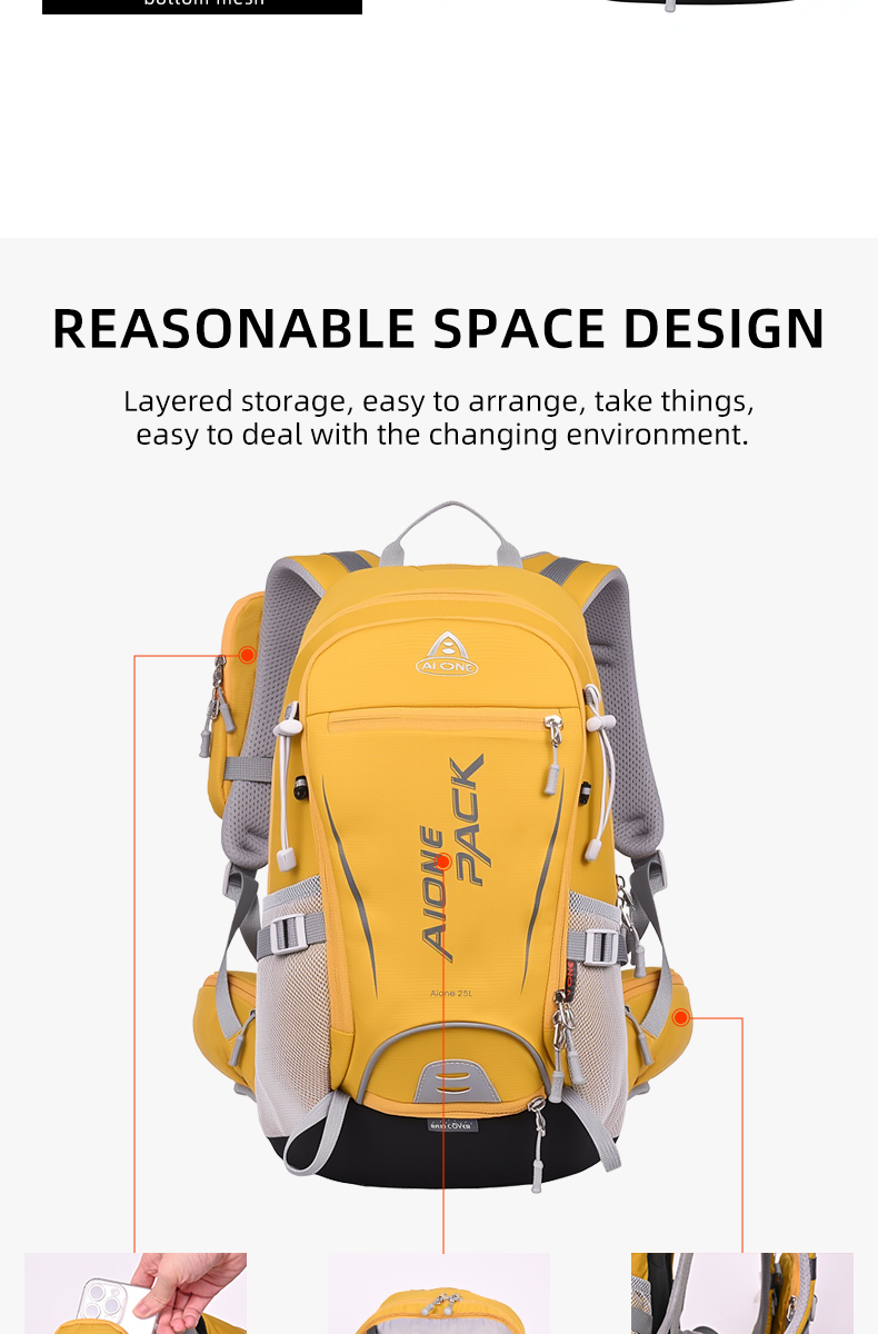 updated 25l hiking backpack multi functional water resistant backpack for biking factory direct