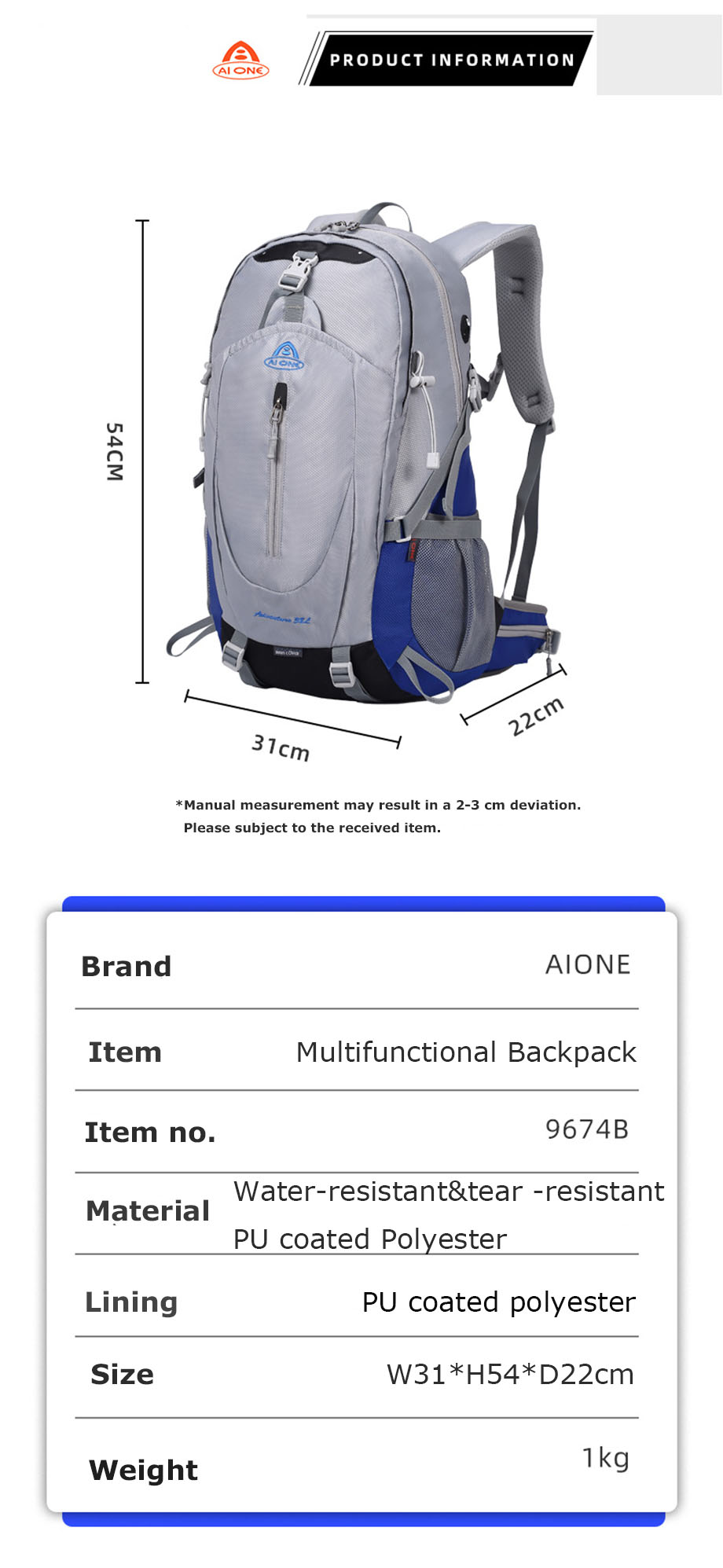 ready to ship hiking backpack,large 38l travel backpacks for men women,water resistant camping daypack for outdoor sports