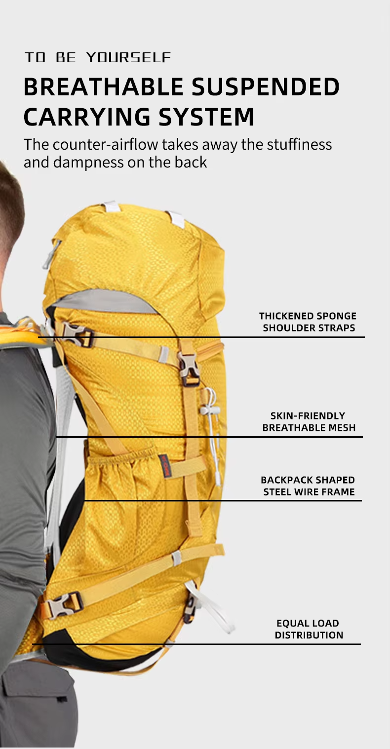 upgraded aione 40l (35l+5l) hiking backpack, mountain climbing camping backpack with sleeping bag compartment