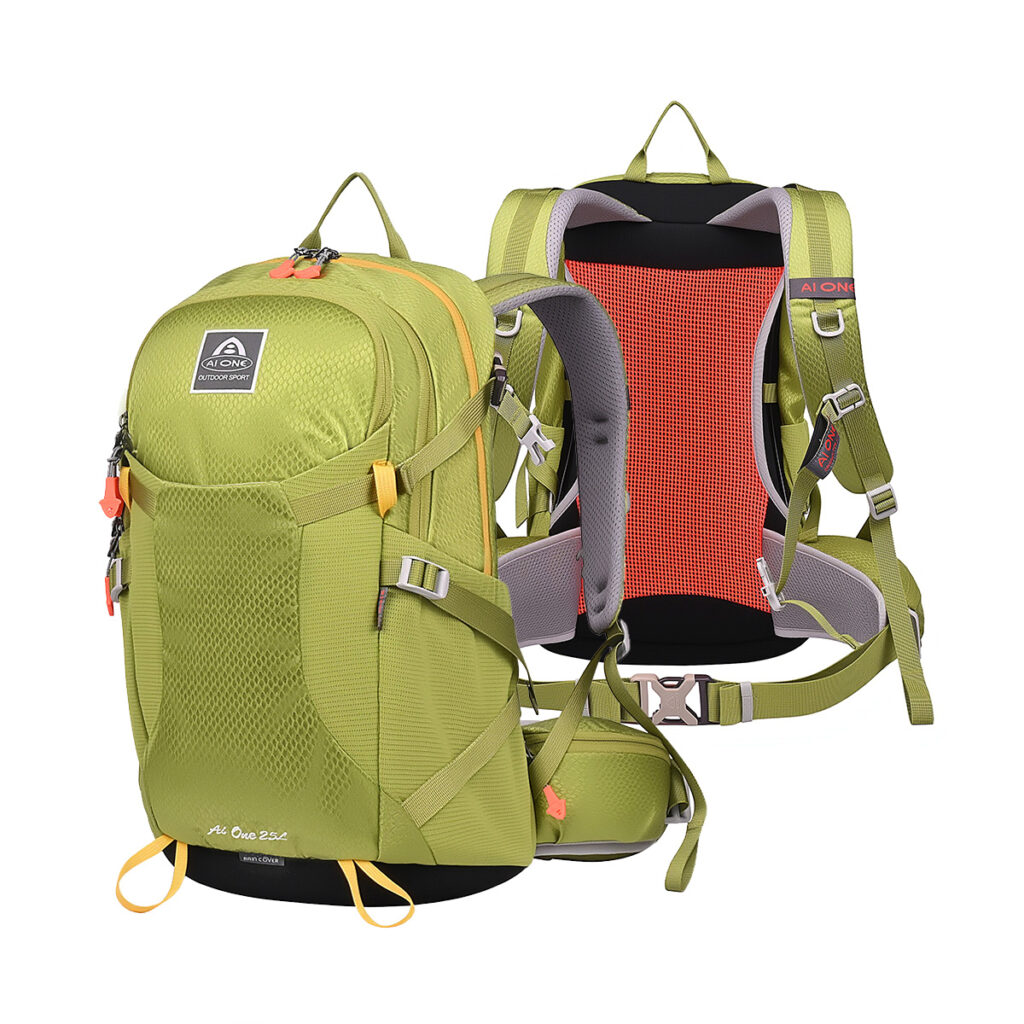wholesale aione trendy 25l waterproof eco friendly hiking travel backpack portable frame design outdoor trekking
