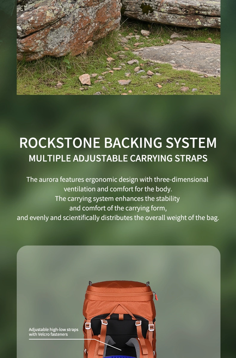 2026 new arrival 70l large capacity external frame waterproof mountain backpack nylon high quality hiking backpack for outdoor
