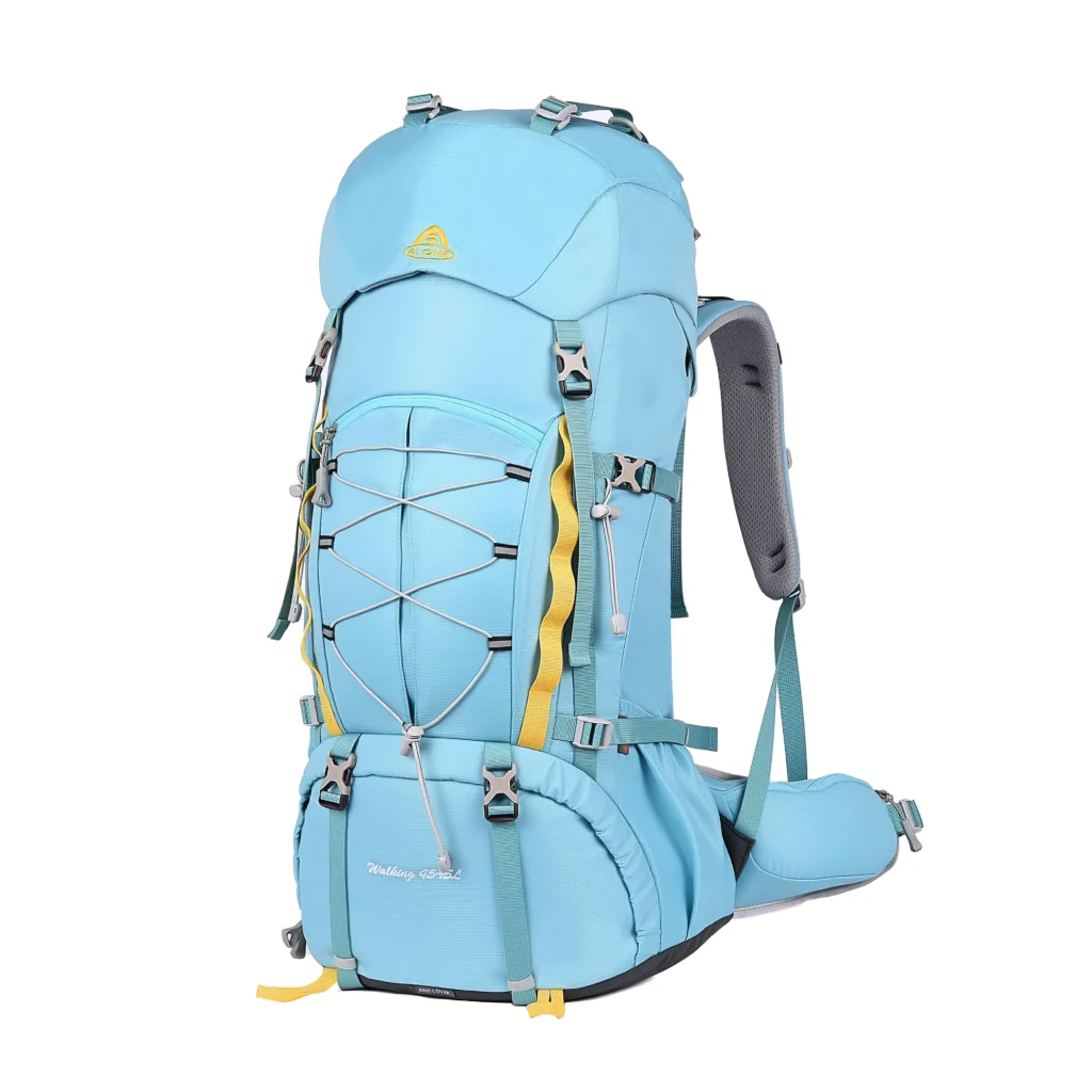 aione brand 50l waterproof large capacity external frame mountaineering backpack nylon outdoor travel hiking camping