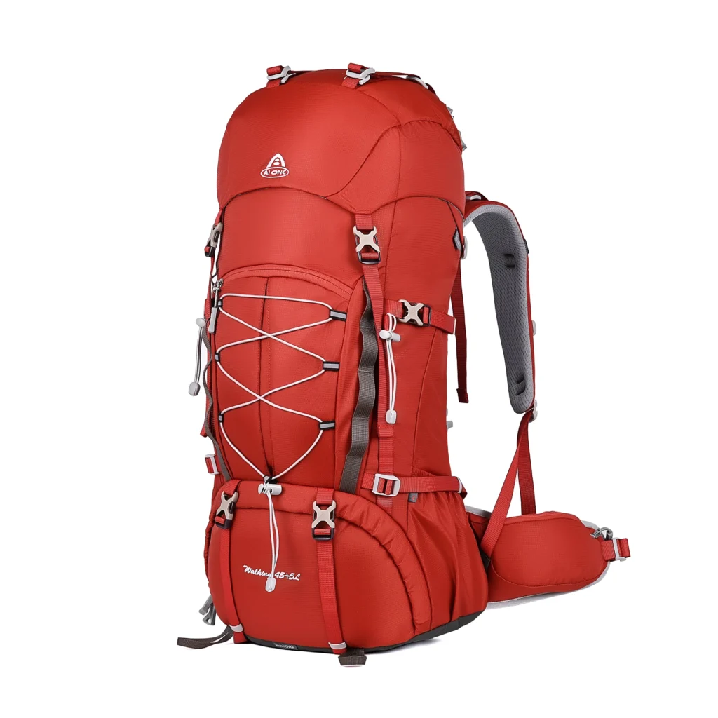 aione brand 50l waterproof large capacity external frame mountaineering backpack nylon outdoor travel hiking camping