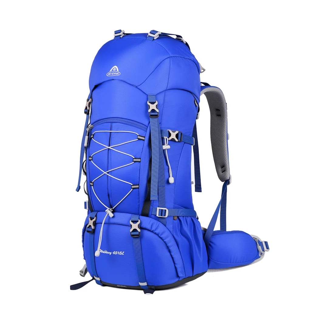 aione brand 50l waterproof large capacity external frame mountaineering backpack nylon outdoor travel hiking camping