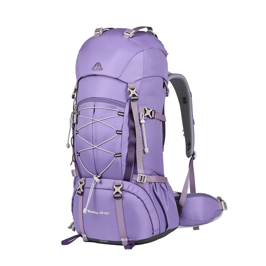 aione brand 50l waterproof large capacity external frame mountaineering backpack nylon outdoor travel hiking camping