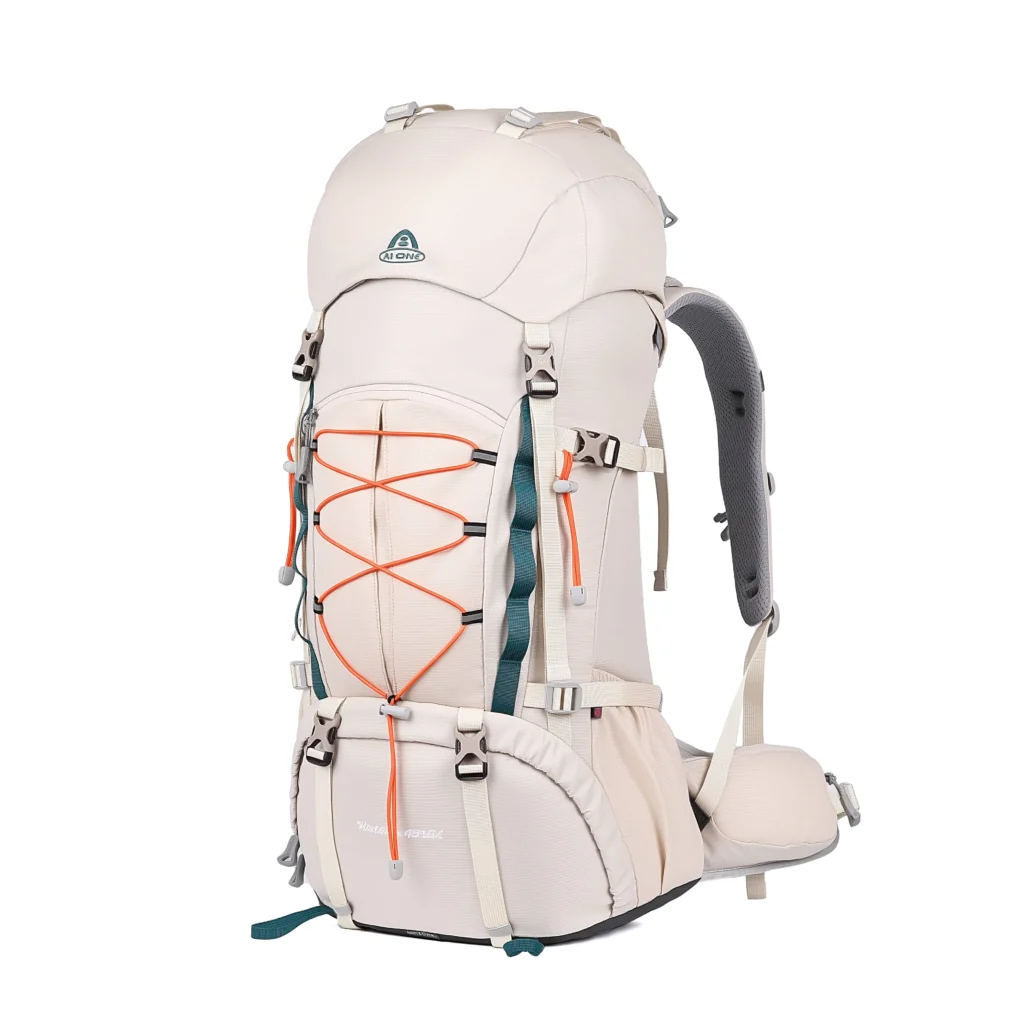 aione brand 50l waterproof large capacity external frame mountaineering backpack nylon outdoor travel hiking camping