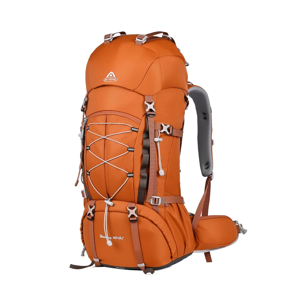 aione brand 50l waterproof large capacity external frame mountaineering backpack nylon outdoor travel hiking camping