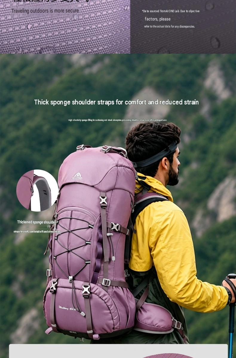 50l premium nylon lightweight camouflage waterproof external frame hiking backpack for mountaineering climbing