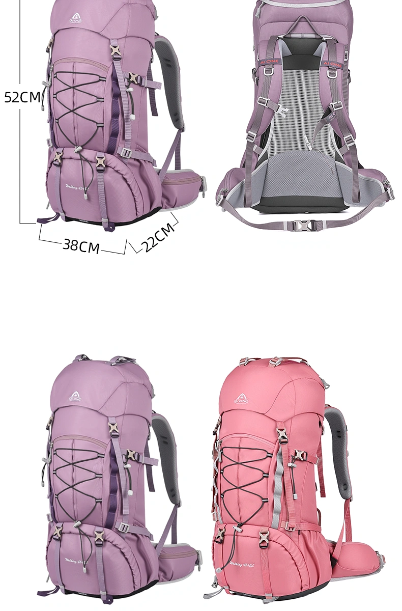 50l premium nylon lightweight camouflage waterproof external frame hiking backpack for mountaineering climbing