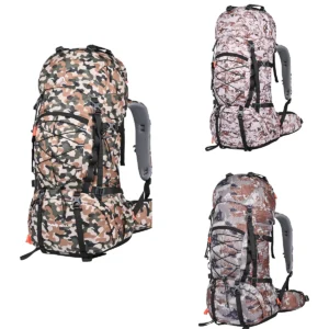 50l premium nylon lightweight camouflage waterproof external frame hiking backpack for mountaineering climbing